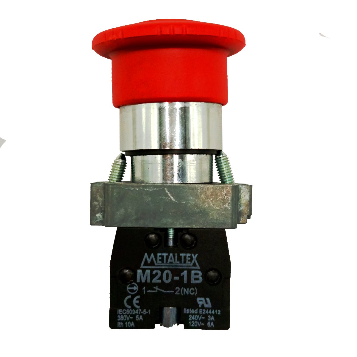 Botão Emergência Metálico Cogumelo Vermelho Trava 1nf 22mm - Imagem 3