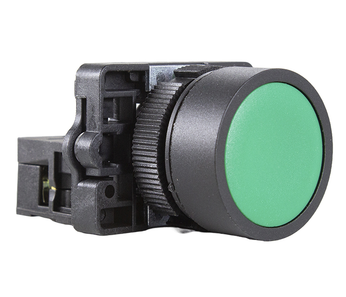 Botão Pulsador Faceado Verde 1NA 22mm P20AFR-G-1A