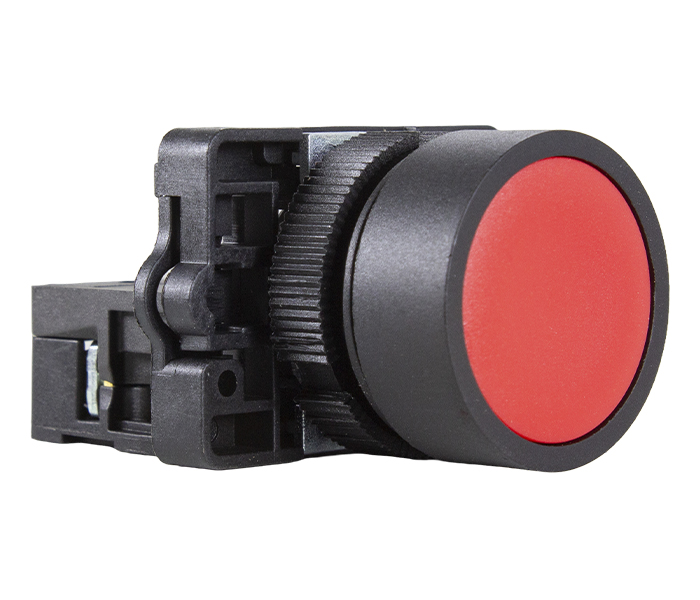 Botão Pulsador Faceado Vermelho 1NF 22mm P20AFR-R-1B