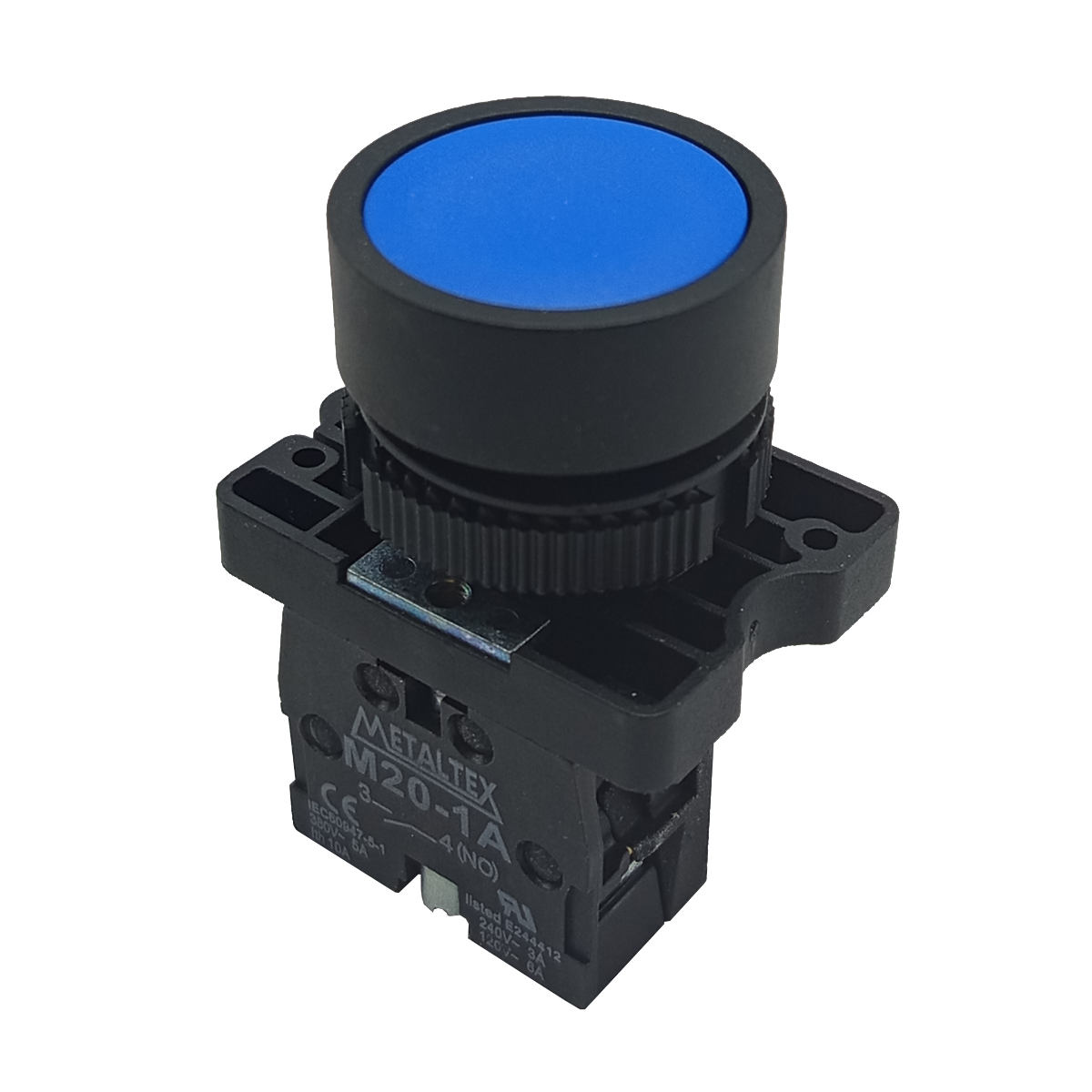 Botão Pulsador Faceado Azul 1NA 22mm P20AFR-BL-1A - Imagem 4