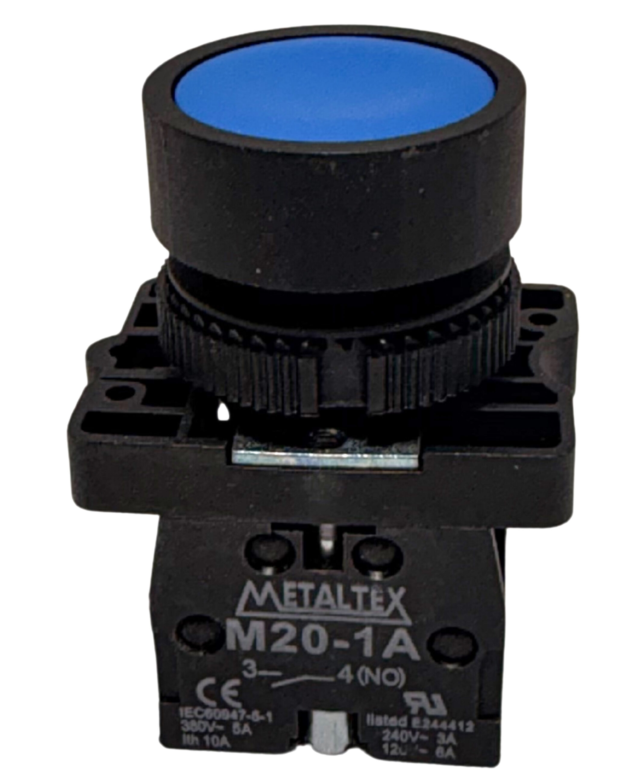 Botão Pulsador Faceado Azul 1NA 22mm P20AFR-BL-1A - Imagem 3